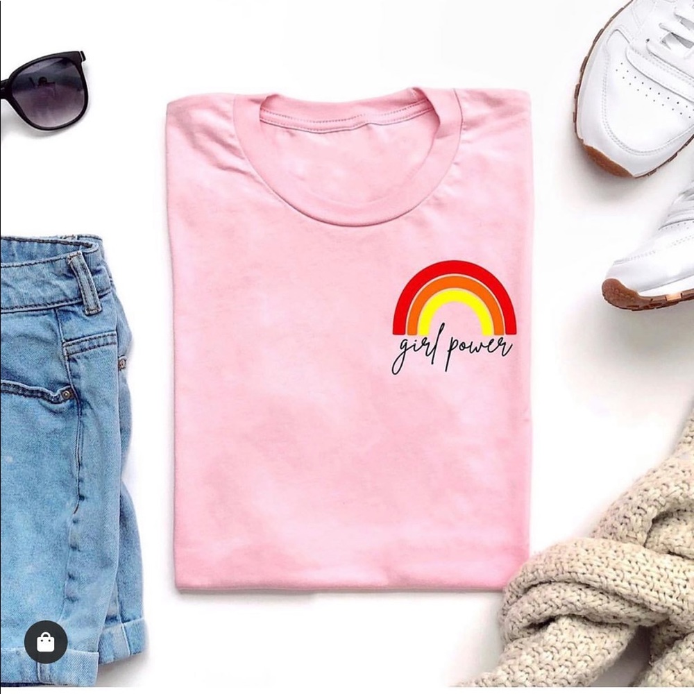 Pink girl power shirt